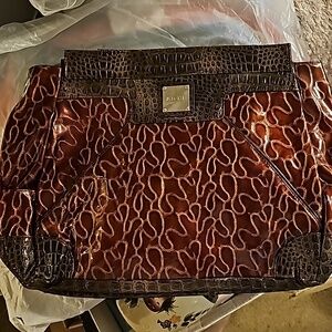 EUC Miche Drew Prima Bag Purse Shell Only Metallic Cinnamon Brown Croc
